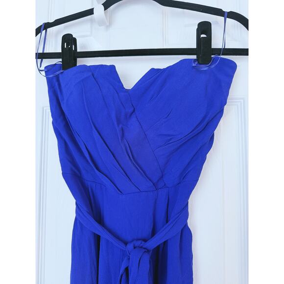 Yumi Kim "Hot To Trot" Royal Blue Strapless Jumpsuit Small Party Cocktail Chic - Picture 4 of 10